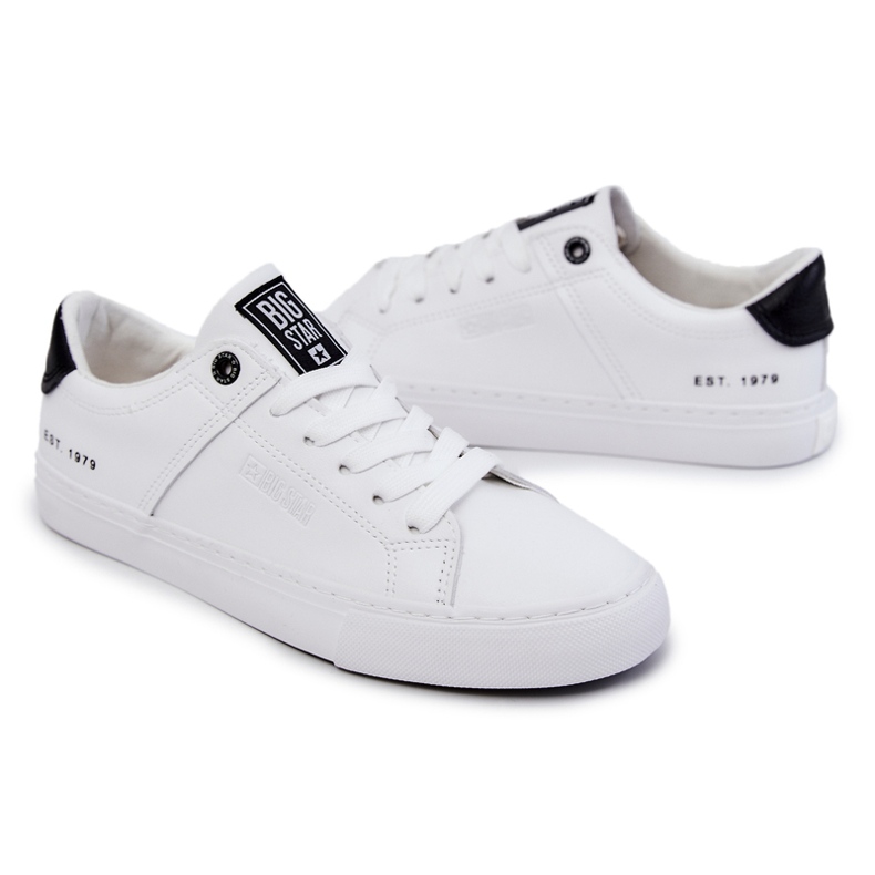 Sneakers de Hombre en Piel Big Star JJ174105 Blanco y Negro 5