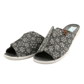 Pantuflas de fieltro con copos de nieve Adanex 24217 blanco gris 3