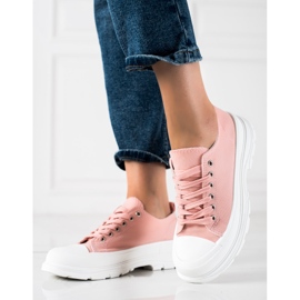 SHELOVET Zapatillas rosas en la plataforma rosado 2