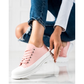SHELOVET Zapatillas rosas en la plataforma rosado 3