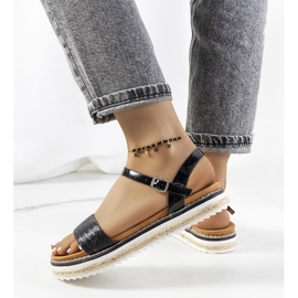 Sandalias negras sobre plataforma Acton decorada negro 2
