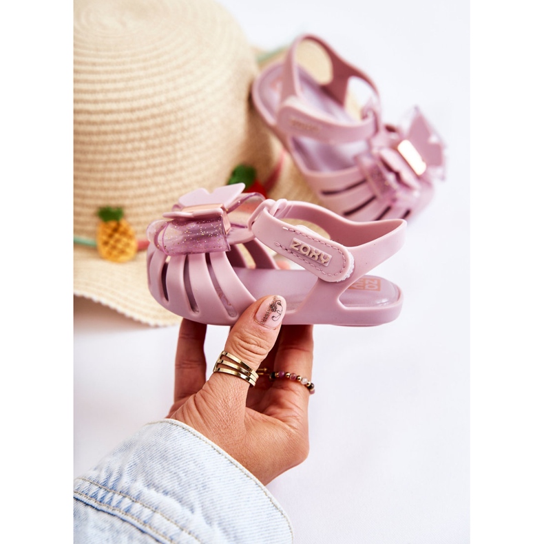 Sandalias Infantiles Con Velcro Fragante ZAXY JJ385034 Morado claro ['púrpura'] violeta 1