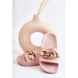 FK1 Pantuflas Infantiles De Goma Con Cadena Decorativa Rosa Suzie rosado 2