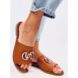 Chanclas mujer Larisa Camel marrón 2