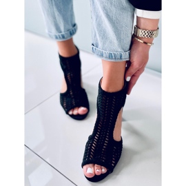 Sandalias boho calado Vivian Negro 5