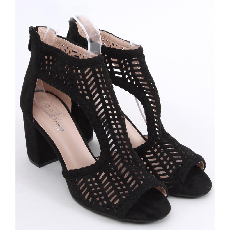 Sandalias boho calado Vivian Negro 1