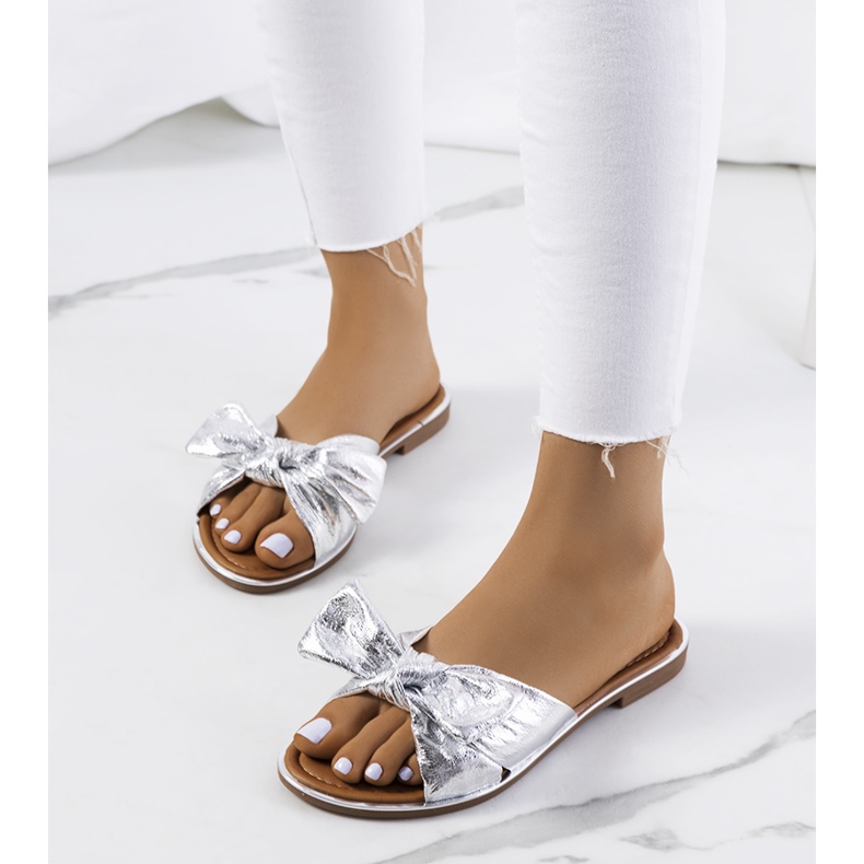 Zapatillas plateadas con lazo Yoho plata 1 Zapatillas plateadas con lazo Yoho plata 1
