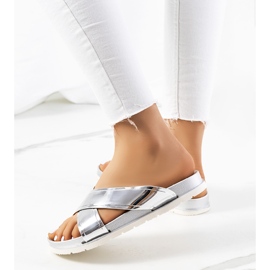 Babuchas de mujer Nicolay plateadas plata 1