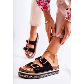 FE1 Pantuflas Mujer Hebillas Negro Melissa 1