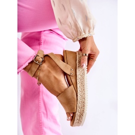 FE1 Sandalias De Ante Con Cuña Camel Lisboa beige 3