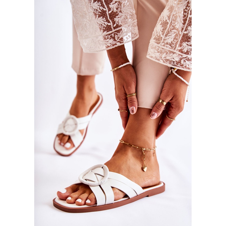 Pantuflas Sansa blancas de moda para mujer blanco 2