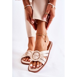 FE1 Pantuflas Sansa beige a la moda para mujer 1 FE1 Pantuflas Sansa beige a la moda para mujer 1
