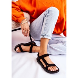 Sandalias deportivas de mujer en ante negro Harris 5