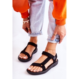 Sandalias deportivas de mujer en ante negro Harris 1