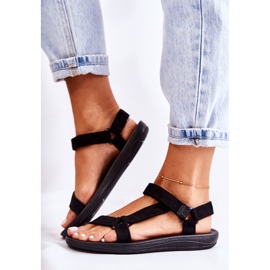 Sandalias deportivas de mujer en ante negro Harris 2