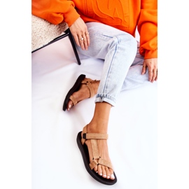 PM1 Sandalias Deportivas Mujer Ante Beige Oscuro Harris 6