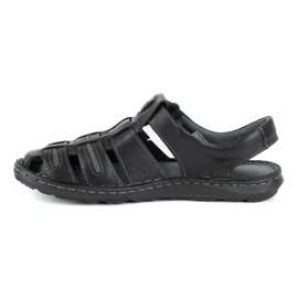 Olivier Sandalias hombre piel verano 230MA negro 1
