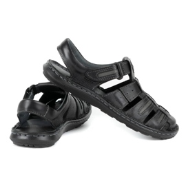 Olivier Sandalias hombre piel verano 230MA negro 3