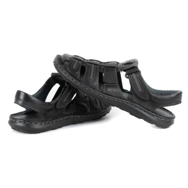 Olivier Sandalias hombre piel verano 230MA negro 4