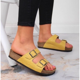 Zapatillas casa Inblu W ARC15 amarillas con hebillas amarillo 2