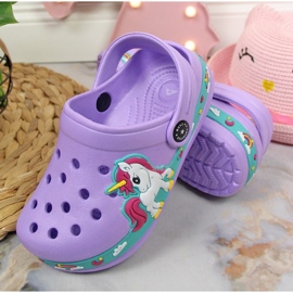 American Club Jr.AM899B Chanclas piscina violeta 3