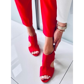 Sandalias caladas tacón rojo Stacy 1