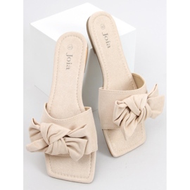 Chanclas con suela cuadrada en beige Nisha 3