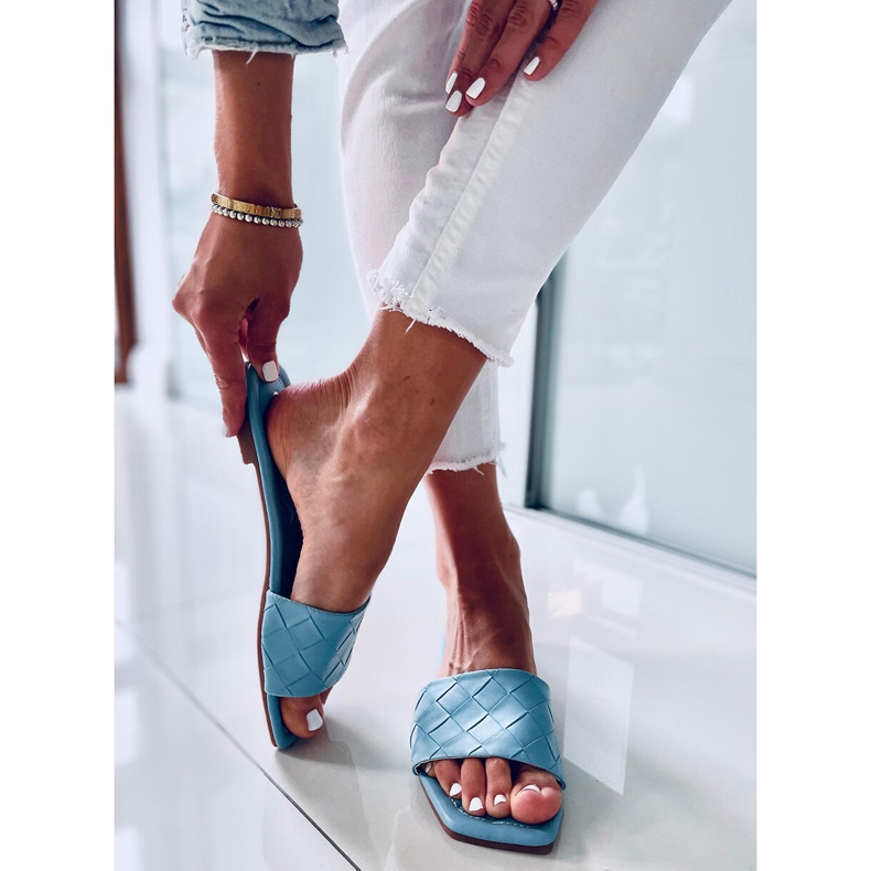 Zapatillas casa con suela cuadrada Sahar LT.BLUE azul 1