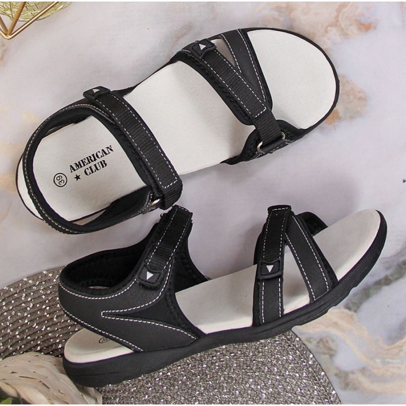 Deportivas negras con velcro At the American Club negro 2