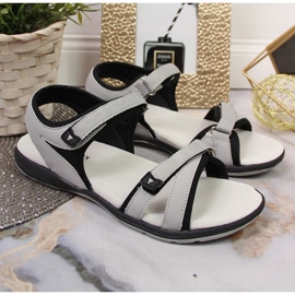 Sandalias deportivas velcro gris W American Club negro 4