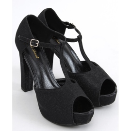 Sandalias iridiscentes Hope Black en la plataforma negro 2
