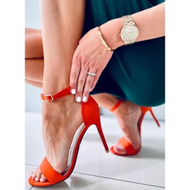 Sandalias de tacón naranja Sheila 2