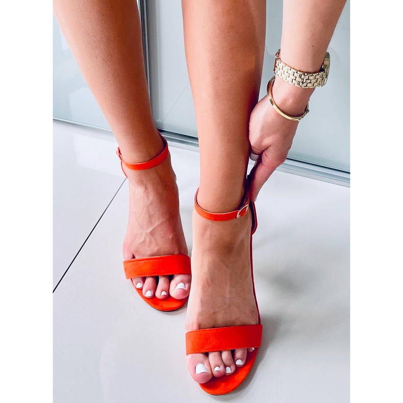 Sandalias de tacón naranja Sheila 1
