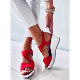 Sandalias con cuña Patty Red rojo 1