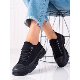SHELOVET Zapatillas negras en la plataforma negro 2