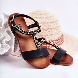 S.Barski Sandalias Infantiles Con Hebilla Negro Letto 1