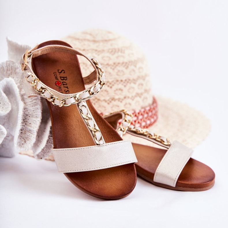 S.Barski Sandalias Infantiles Con Hebilla Beige Letto 1