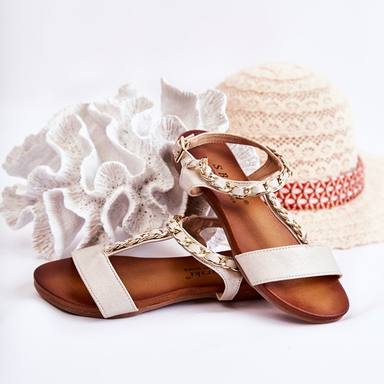 S.Barski Sandalias Infantiles Con Hebilla Beige Letto 2