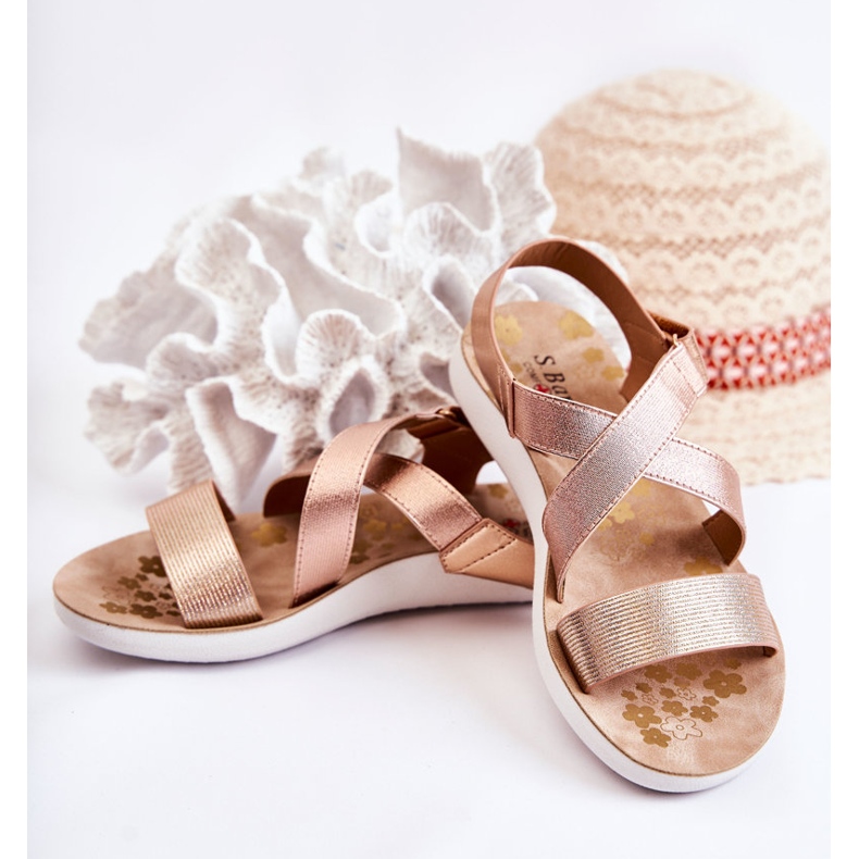 S.Barski Sandalias Infantiles Con Velcro Rosa Oro Alise dorado dorado 2 S.Barski Sandalias Infantiles Con Velcro Rosa Oro Alise dorado dorado 2