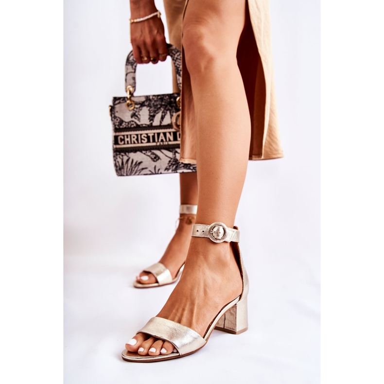 Sandalias Piel Tacón Alto Maciejka 04141-42 Dorado 1