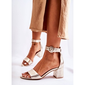 Sandalias Piel Tacón Alto Maciejka 04141-42 Dorado 3