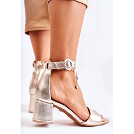 Sandalias Piel Tacón Alto Maciejka 04141-42 Dorado 5