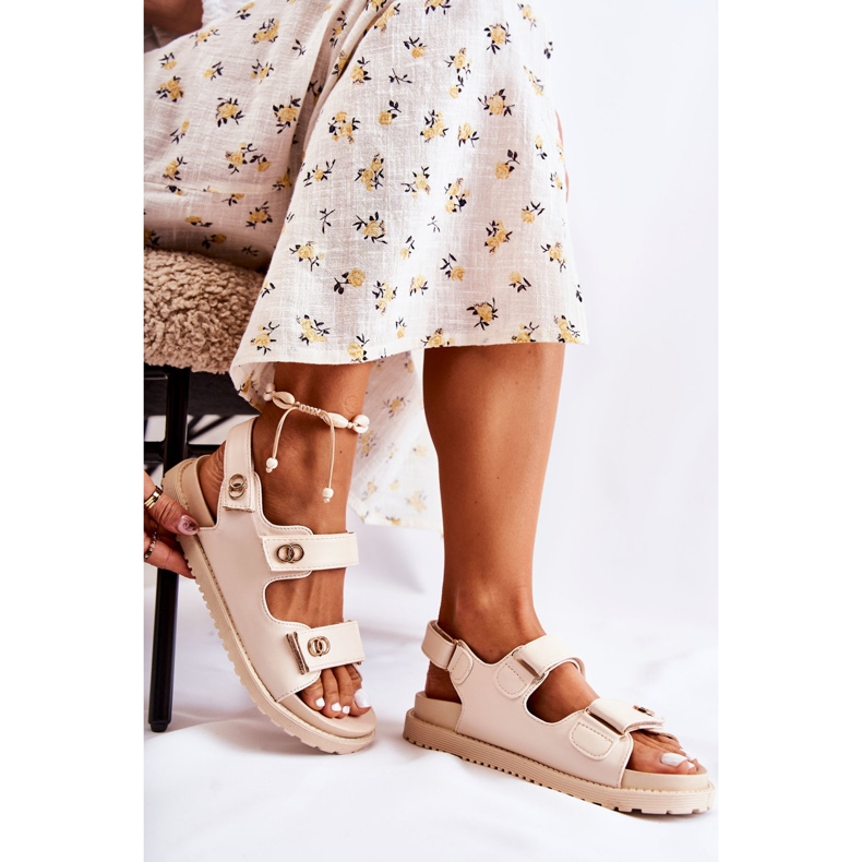 S.Barski Sandalias De Mujer De Piel Con Adorno Halis Beige 2