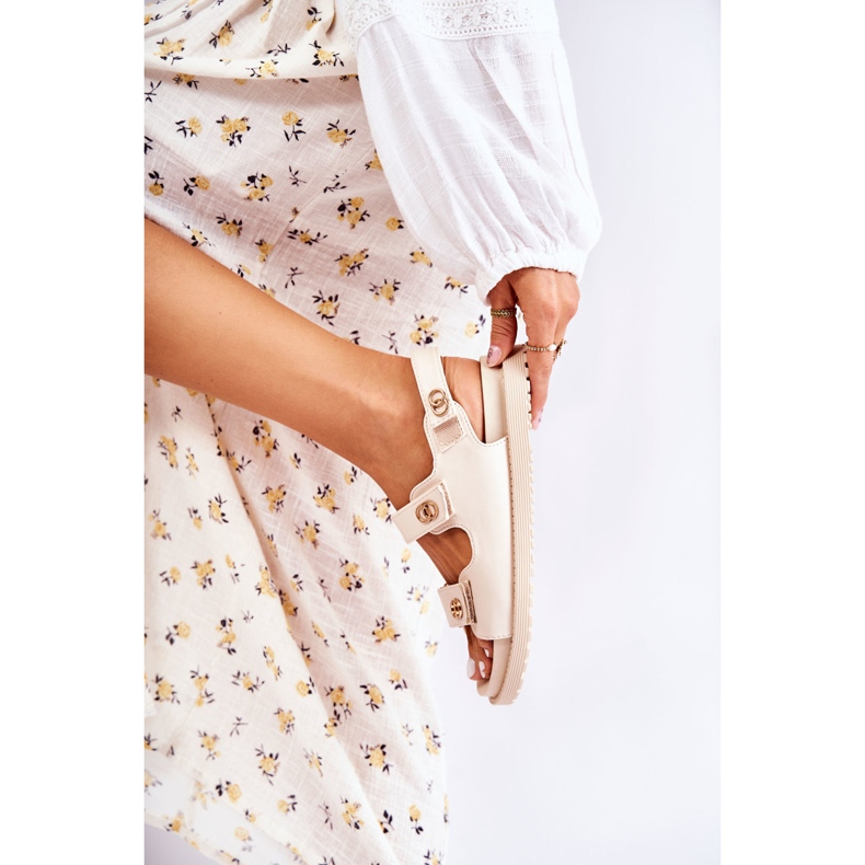 S.Barski Sandalias De Mujer De Piel Con Adorno Halis Beige 1