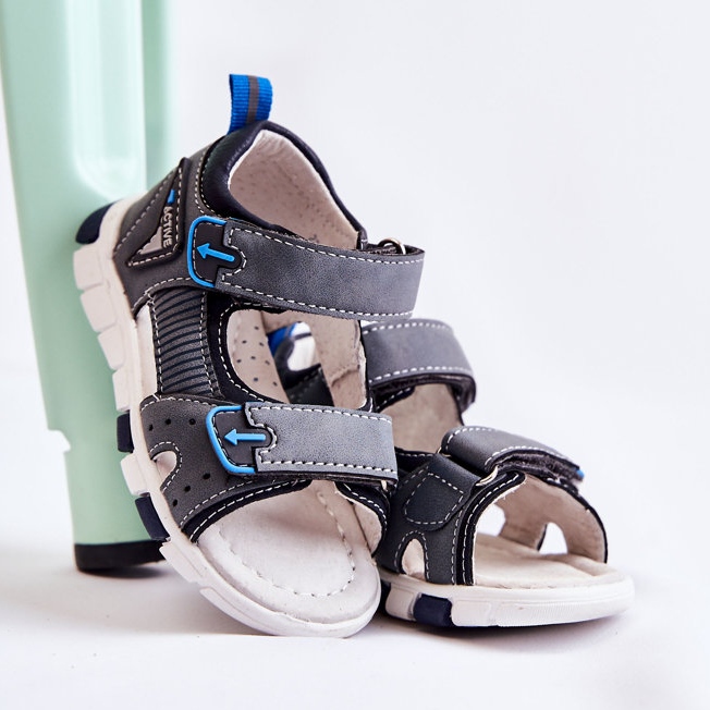 PE1 Sandalias Infantiles Cómodas Gris Oscuro Samell 1