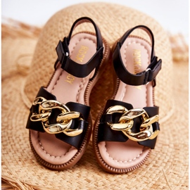 FR1 Sandalias Infantiles Con Velcro Layra Negro ['negro'] 3