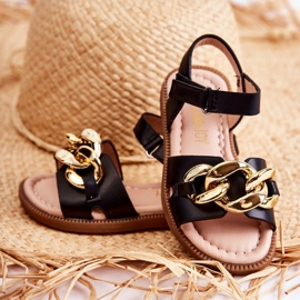 FR1 Sandalias Infantiles Con Velcro Layra Negro ['negro'] 4