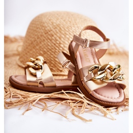 FR1 Sandalias Infantiles Con Velcro Layra Dorado ['dorado'] 3