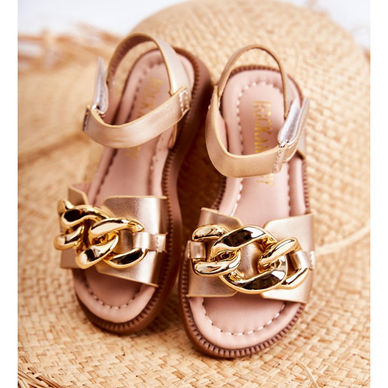 FR1 Sandalias Infantiles Con Velcro Layra Dorado ['dorado'] 2