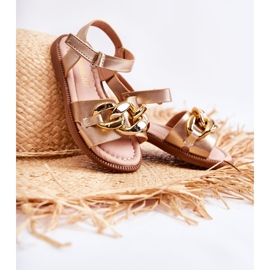 FR1 Sandalias Infantiles Con Velcro Layra Dorado ['dorado'] 1
